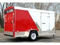 12FT ENCLOSED CARGO TRAILER-TWO TONE WHITE/RED