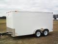 14ft White Flat Front Enclosed Trailer