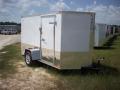 WHITE 6X12 SA ENCLOSED MOTORCYCLE TRAILER