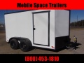  Covered Wagon 7x12 white bk out Ramp door Enclosed Cargo Trailer