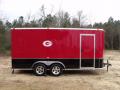 16FT RED/BLACK TWO TONE CARGO/MOTORCYCLE TRAILER