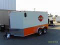 14ft white and orange motorcycle trailer