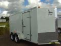 14ft White V-nose Motorcycle Trailer with ramp