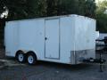 White 16ft enclosed trailer - Flat Front