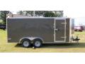16ft charcoal gray motorcycle trailer w/ramp door 