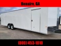 8.5x30 14k white Carhauler w/ ramp door Enclosed Cargo