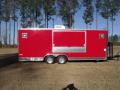 RED 22FT CONCESSION TRAILER W/REAR RAMP DOOR