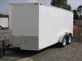12FT T.A.  WHITE CARGO TRAILER WITH V-NOSE