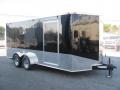 14FT BLACK T.A. CARGO TRAILER WITH WRAP AROUND DIAMOND PLATING