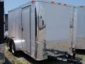 WHITE 12FT T.A. CARGO TRAILER V-NOSE WEDGE FRONT