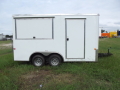 14ft White Flat Front Concession Trailer