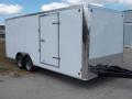 24ft Car Hauler cargo & bike trailer - White Flat Front     