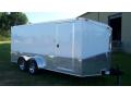 16ft White Loaded Enclosed Motorcycle Trailer