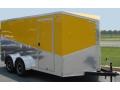 Yellow 14ft V-nose TA Motorcycle Trailer