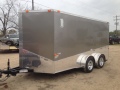 14FT PEWTER ENCLOSED CARGO TRAILER WITH V-NOSE FRONT