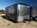 16ft Enclosed Cargo Trailer with White Walls and Charcoal Exterior 