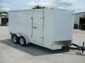 WHITE 12FT  Enclosed cargo Tandem Axle with Ramp