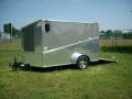 6x10 pewter enclosed cargo motorccyle trailer slant