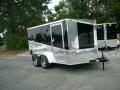 7X12 blk enclosed cargo motorcycle trailer slant