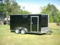 7X14 extra tall enclosed cargo motorcycle trailer blk
