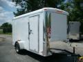 6x12 white enclosed cargo motorcycle trailer round top
