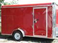 6x12 red enclosed cargo motorcycle trailer round top