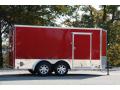 16FT TANDEM AXLE CARGO TRAILER-RED WITH WRAP AROUND DIAMOND PLATING