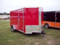 12ft Red Bumper Pull Enclosed Motorcycle Trailer