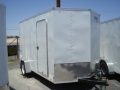 White 12ft Enclosed Motorcycle Trailer 