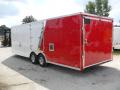 Red and White 30ft  Combo Snowmobile Trailer 