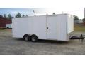 20ft White Enclosed Car Hauler with Cabinets 
