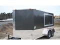 14ft Charcoal V Nose Concession Trailer w/Plywood Interior