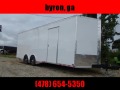 8.5x24 10k White Carhauler w/ ramp door Enclosed Cargo 