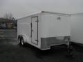 16ft WHITE CARGO TRAILER WITH 3500LB AXLES AND RAMP