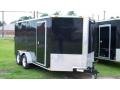 16ft V Nose Black Motorcycle Trailer w/Stone Guard