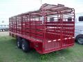 Red 20ft Livestock Trailer with Tarp
