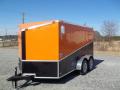7x16 orange w blk ATP enclosed slant motorcycle trailer