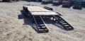 $7725-2023 Sure-Trac 7x20 Wood Deck Equipment Trailer w/Stand Up Ramps 14k