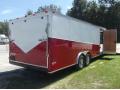 24ft Two Tone Red and White Car Hauler