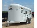 14ft white bumper pull livestock trailer