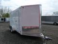 17ft White Flat Top V-Nose Motorcycle Trailer