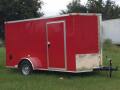 Red 12ft Round Top Motorcycle Cargo Trailer