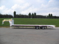 White 25+5ft  Flatbed  Trailer with Center Pop Up