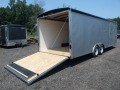 24ft Enclosed Car Trailer Silver Flat Front
