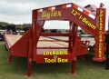 Red Frame w/Wood Deck 20+5ft T/A Axle Gooseneck