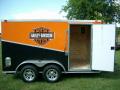 7x12 org w blk ATP enclosed motorcycle trailer w harley