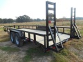 20ft Equipment Trailer Black w/Stand Up Ramps