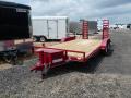 Red 18ft Open Equipment  w/ Wood Decking