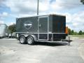7x12 charcoal  motorcycle trailer w harley stickers