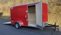 Cargo Trailer 12ft SA Red w/Ramp